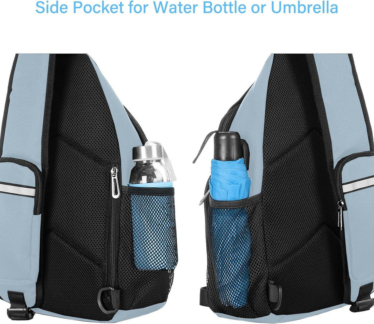 Sling Backpack Bag, Crossbody Shoulder Bag Travel Hiking Daypack Chest Bag with Front Square Pocket&USB Charging Port