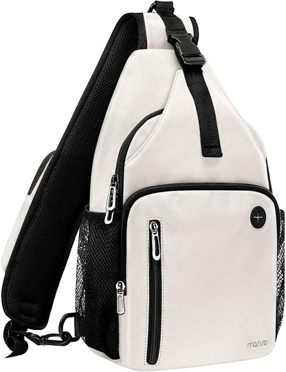 Sling Backpack Bag, Crossbody Shoulder Bag Travel Hiking Daypack Chest Bag with Front Square Pocket&USB Charging Port