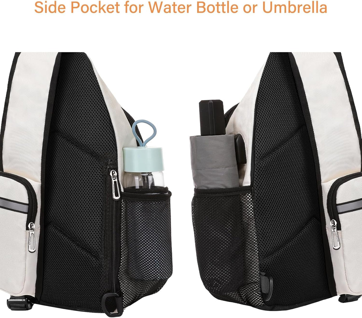 Sling Backpack Bag, Crossbody Shoulder Bag Travel Hiking Daypack Chest Bag with Front Square Pocket&USB Charging Port