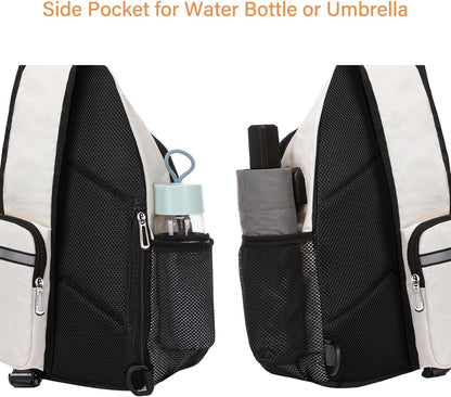 Sling Backpack Bag, Crossbody Shoulder Bag Travel Hiking Daypack Chest Bag with Front Square Pocket&USB Charging Port