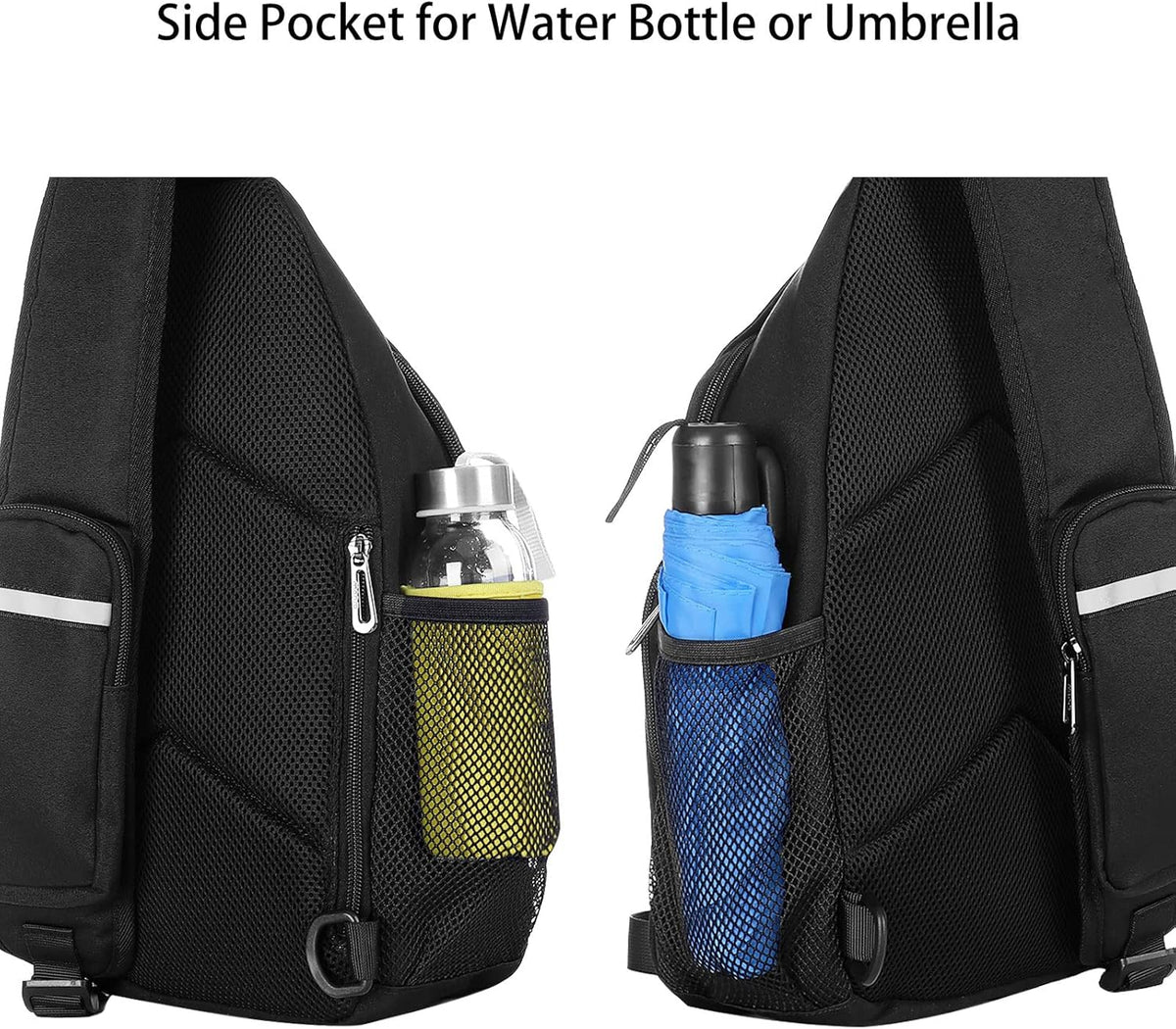 Sling Backpack Bag, Crossbody Shoulder Bag Travel Hiking Daypack Chest Bag with Front Square Pocket&USB Charging Port