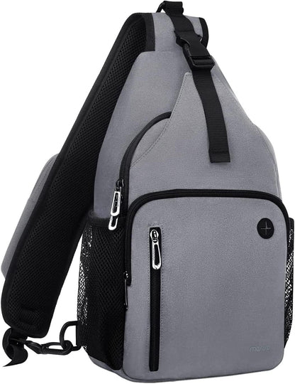 Sling Backpack Bag, Crossbody Shoulder Bag Travel Hiking Daypack Chest Bag with Front Square Pocket&USB Charging Port