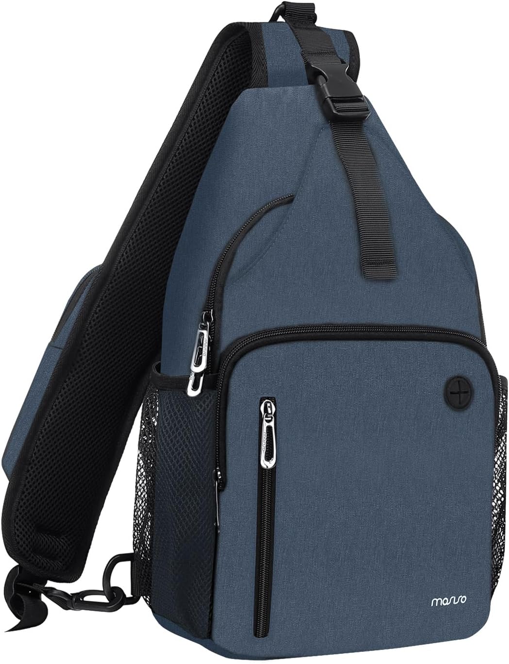 Sling Backpack Bag, Crossbody Shoulder Bag Travel Hiking Daypack Chest Bag with Front Square Pocket&USB Charging Port