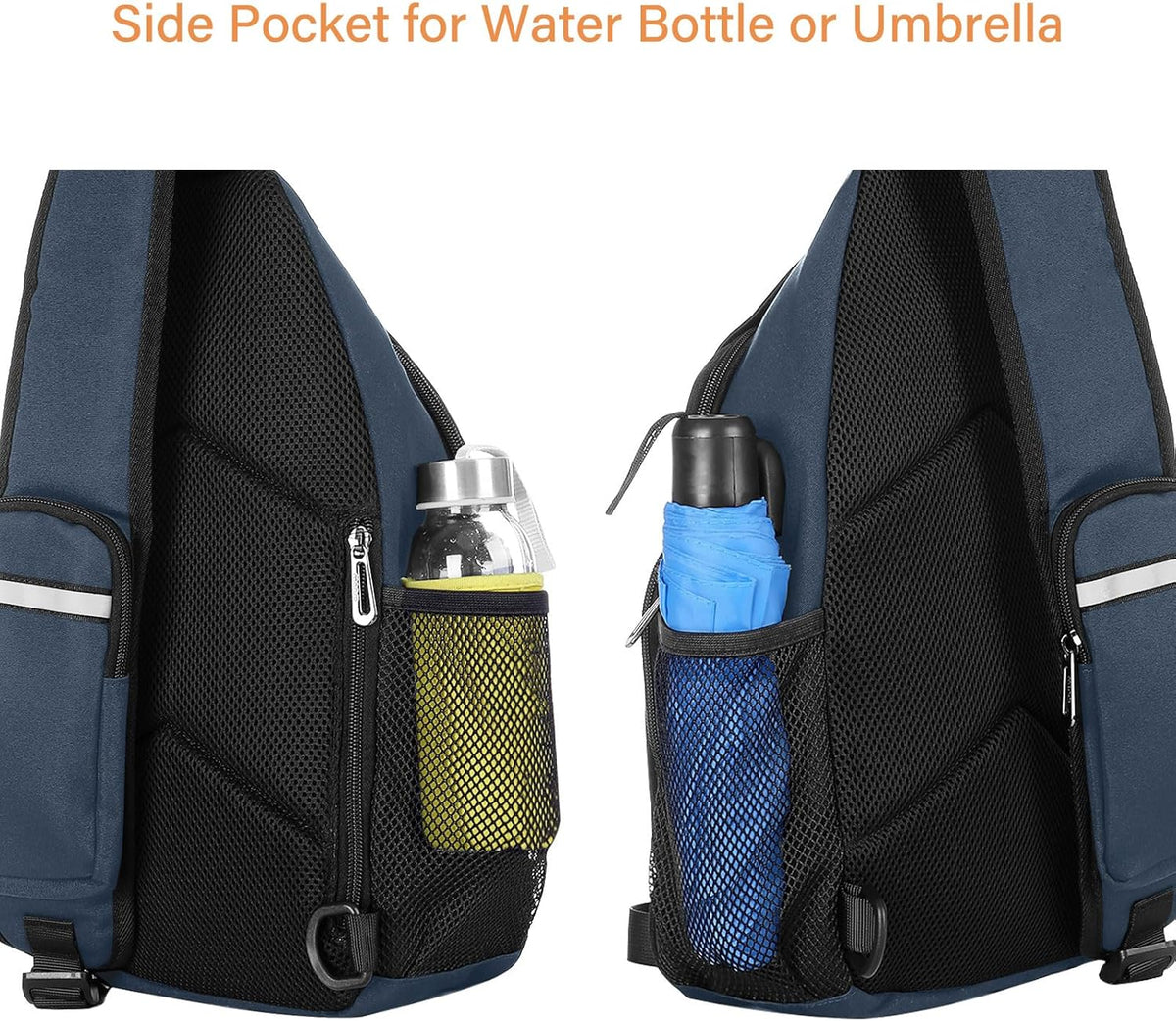 Sling Backpack Bag, Crossbody Shoulder Bag Travel Hiking Daypack Chest Bag with Front Square Pocket&USB Charging Port