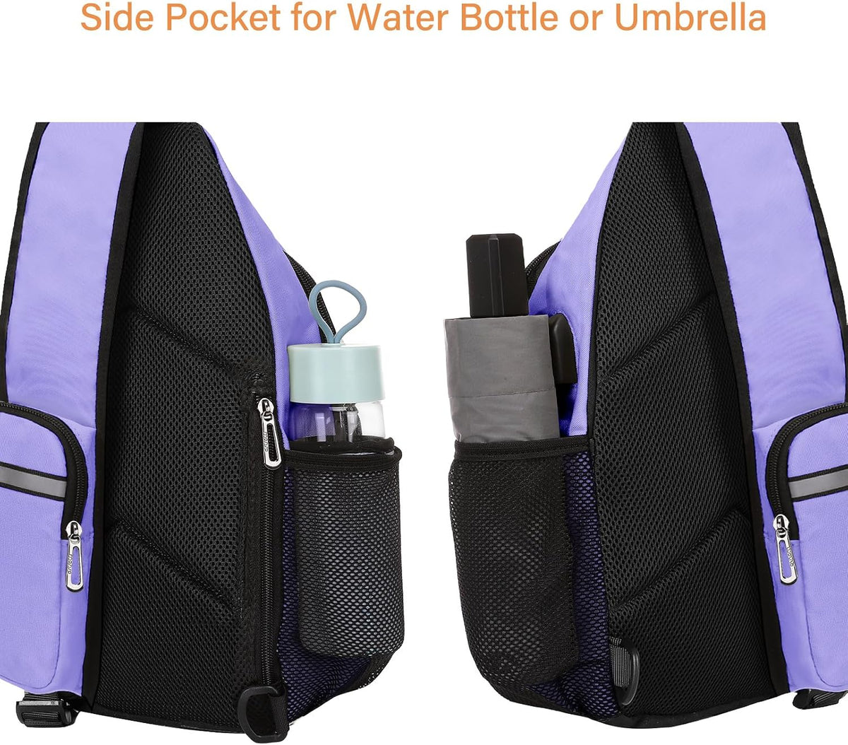 Sling Backpack Bag, Crossbody Shoulder Bag Travel Hiking Daypack Chest Bag with Front Square Pocket&USB Charging Port