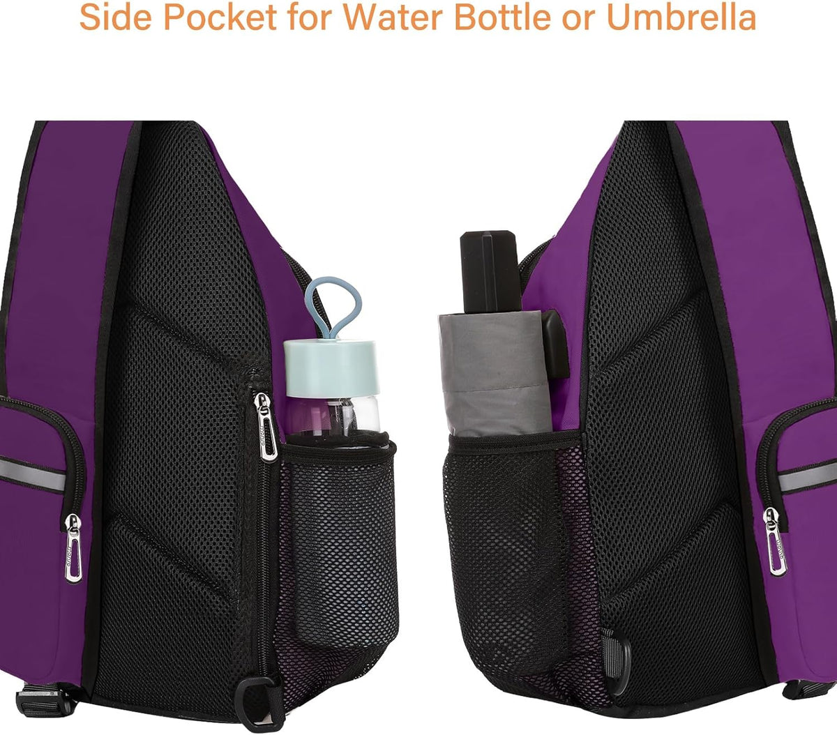 Sling Backpack Bag, Crossbody Shoulder Bag Travel Hiking Daypack Chest Bag with Front Square Pocket&USB Charging Port