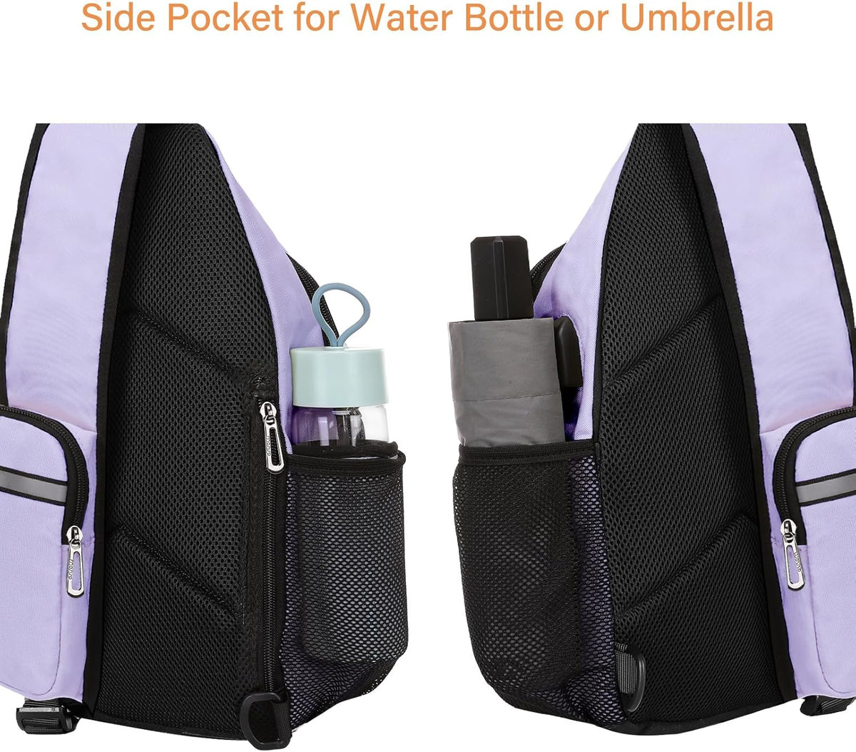 Sling Backpack Bag, Crossbody Shoulder Bag Travel Hiking Daypack Chest Bag with Front Square Pocket&USB Charging Port