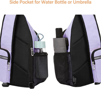 Sling Backpack Bag, Crossbody Shoulder Bag Travel Hiking Daypack Chest Bag with Front Square Pocket&USB Charging Port