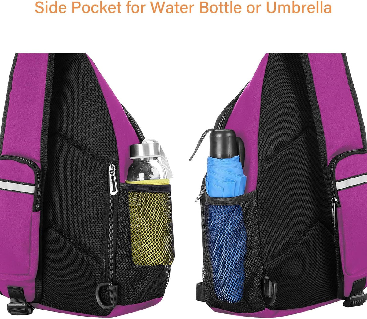 Sling Backpack Bag, Crossbody Shoulder Bag Travel Hiking Daypack Chest Bag with Front Square Pocket&USB Charging Port