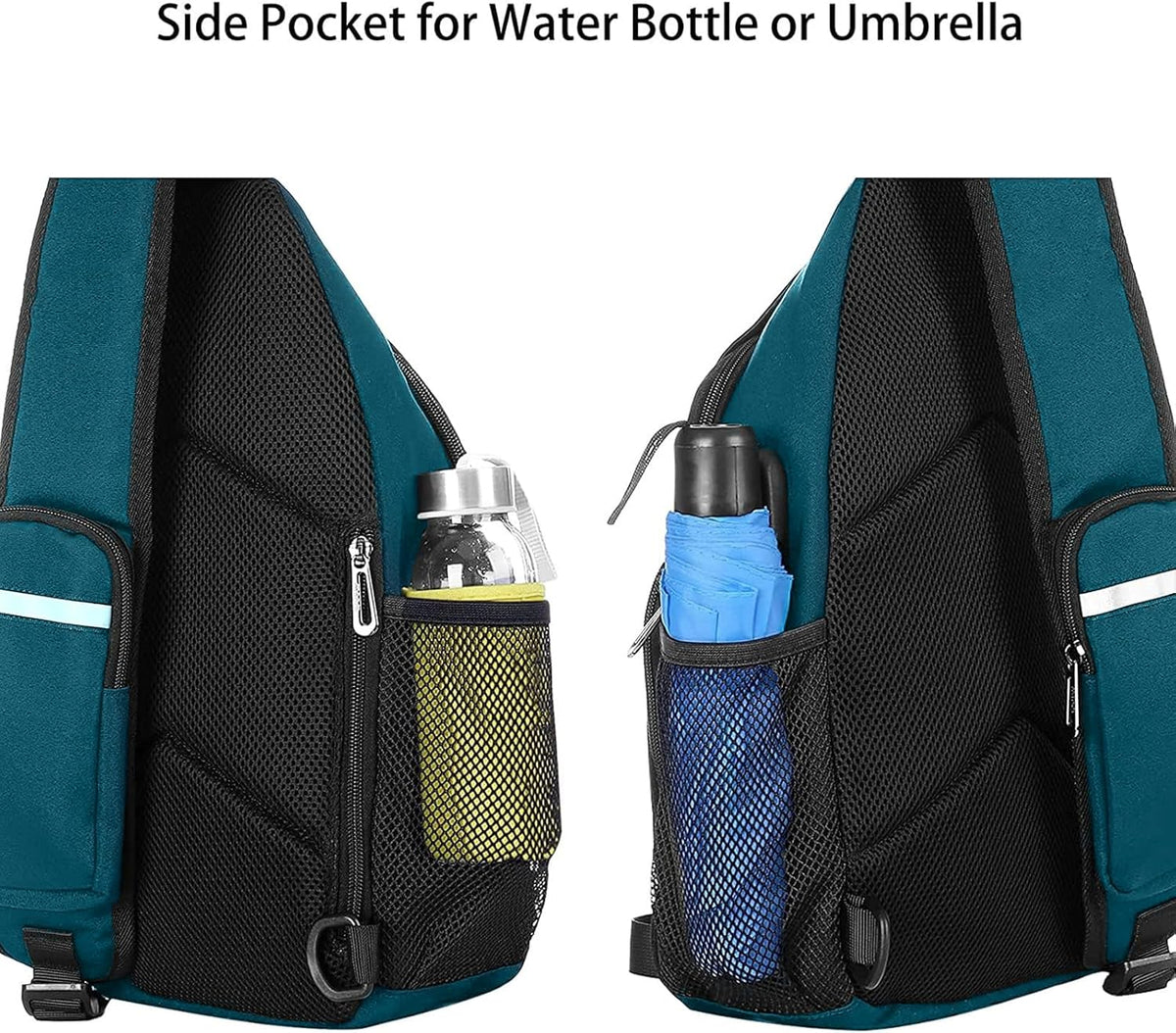 Sling Backpack Bag, Crossbody Shoulder Bag Travel Hiking Daypack Chest Bag with Front Square Pocket&USB Charging Port