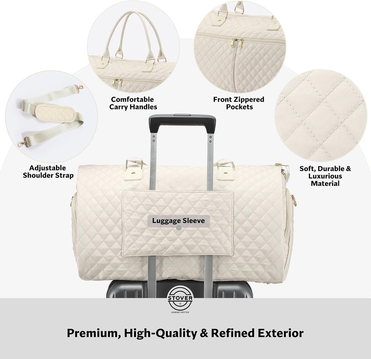 Women’s Convertible Garment Duffel Bag for Travel – 2-in-1 Carry-On Weekender/Overnight Tote - Wrinkle-Free Dresses, Suits & Clothes + Shoe Compartment & Bonus Toiletry Bag (Emerald Green)