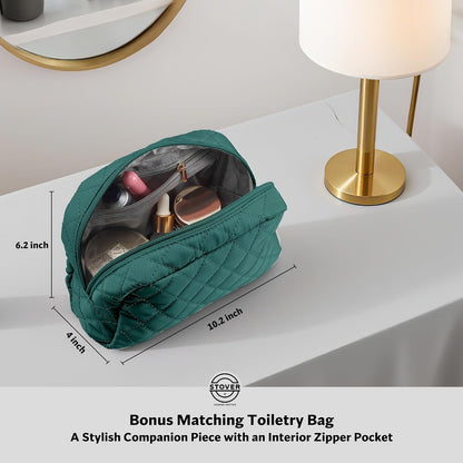 Women’s Convertible Garment Duffel Bag for Travel – 2-in-1 Carry-On Weekender/Overnight Tote - Wrinkle-Free Dresses, Suits & Clothes + Shoe Compartment & Bonus Toiletry Bag (Emerald Green)