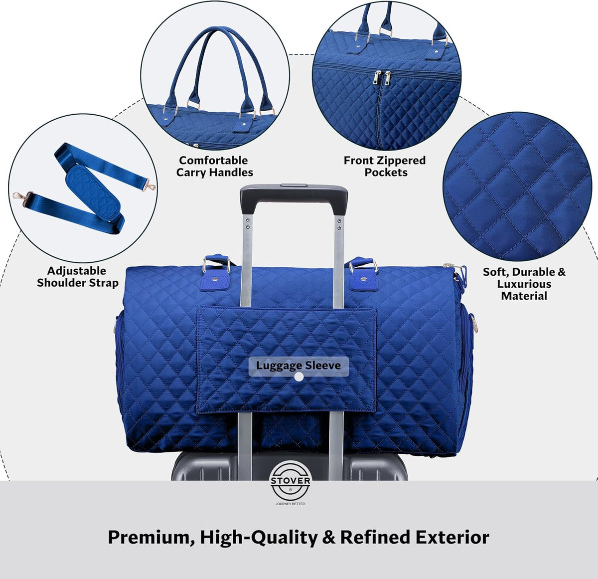 Women’s Convertible Garment Duffel Bag for Travel – 2-in-1 Carry-On Weekender/Overnight Tote - Wrinkle-Free Dresses, Suits & Clothes + Shoe Compartment & Bonus Toiletry Bag (Emerald Green)