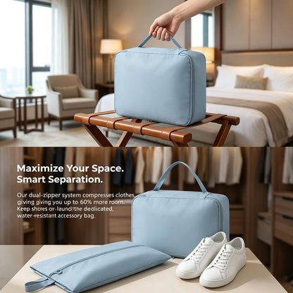 6pcs Set of Compression Packaging Cube- Durable, easy-to-clean polyester material, lightweight travel organizer for baggage and clothing sorting