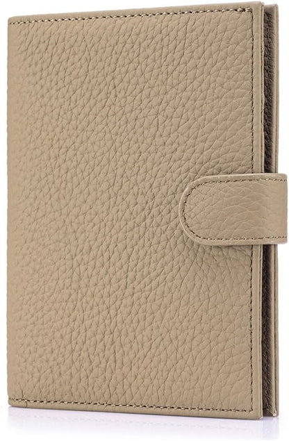 Leather RFID Blocking Passport Holder for Travel Women | Multiple Slim Passport Wallet for Women with Card Slots, Zipper Coin Pocket, Travel Passport Cover Case Gift Ready Denim Blue