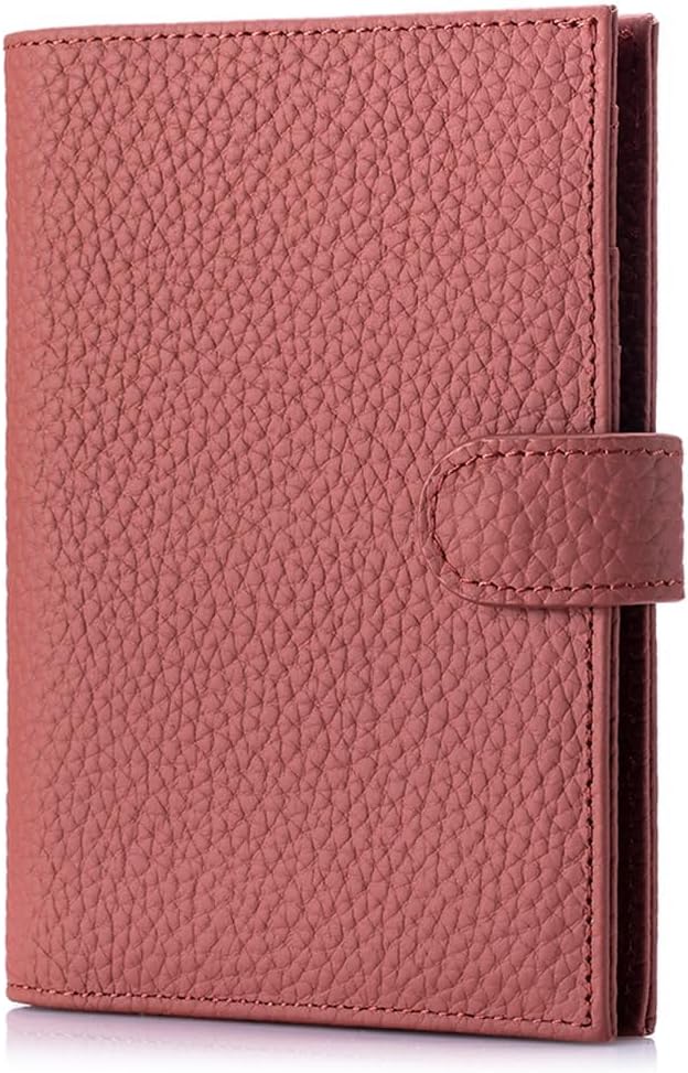 Leather RFID Blocking Passport Holder for Travel Women | Multiple Slim Passport Wallet for Women with Card Slots, Zipper Coin Pocket, Travel Passport Cover Case Gift Ready Denim Blue