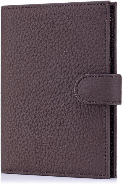 Leather RFID Blocking Passport Holder for Travel Women | Multiple Slim Passport Wallet for Women with Card Slots, Zipper Coin Pocket, Travel Passport Cover Case Gift Ready Denim Blue