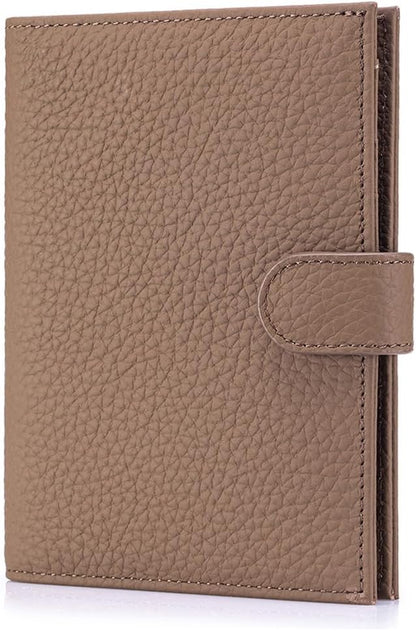 Leather RFID Blocking Passport Holder for Travel Women | Multiple Slim Passport Wallet for Women with Card Slots, Zipper Coin Pocket, Travel Passport Cover Case Gift Ready Denim Blue