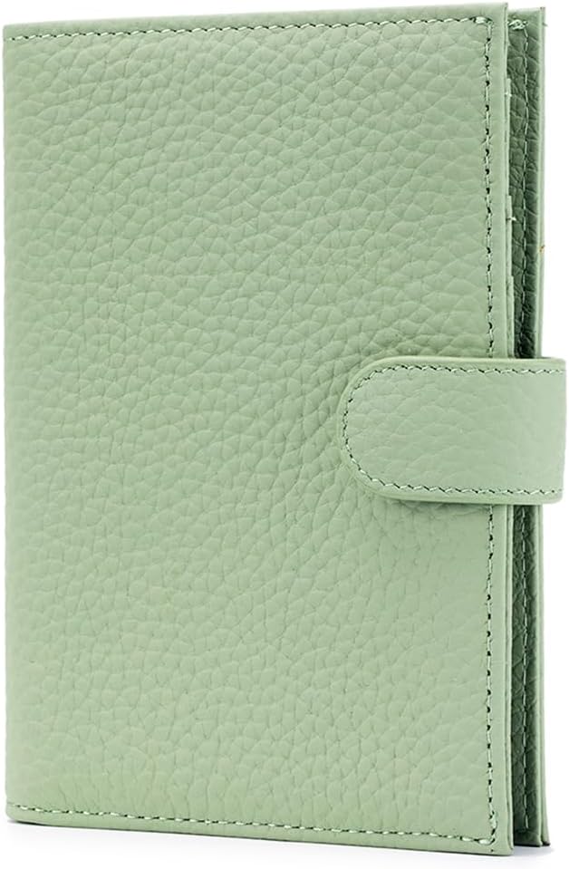 Leather RFID Blocking Passport Holder for Travel Women | Multiple Slim Passport Wallet for Women with Card Slots, Zipper Coin Pocket, Travel Passport Cover Case Gift Ready Denim Blue