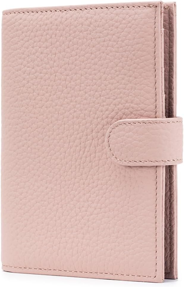 Leather RFID Blocking Passport Holder for Travel Women | Multiple Slim Passport Wallet for Women with Card Slots, Zipper Coin Pocket, Travel Passport Cover Case Gift Ready Denim Blue