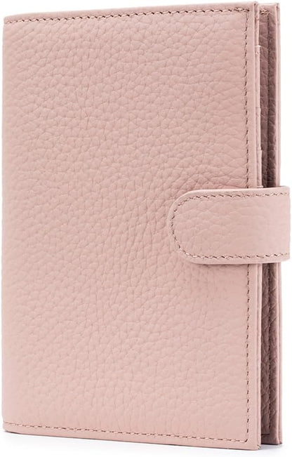Leather RFID Blocking Passport Holder for Travel Women | Multiple Slim Passport Wallet for Women with Card Slots, Zipper Coin Pocket, Travel Passport Cover Case Gift Ready Denim Blue