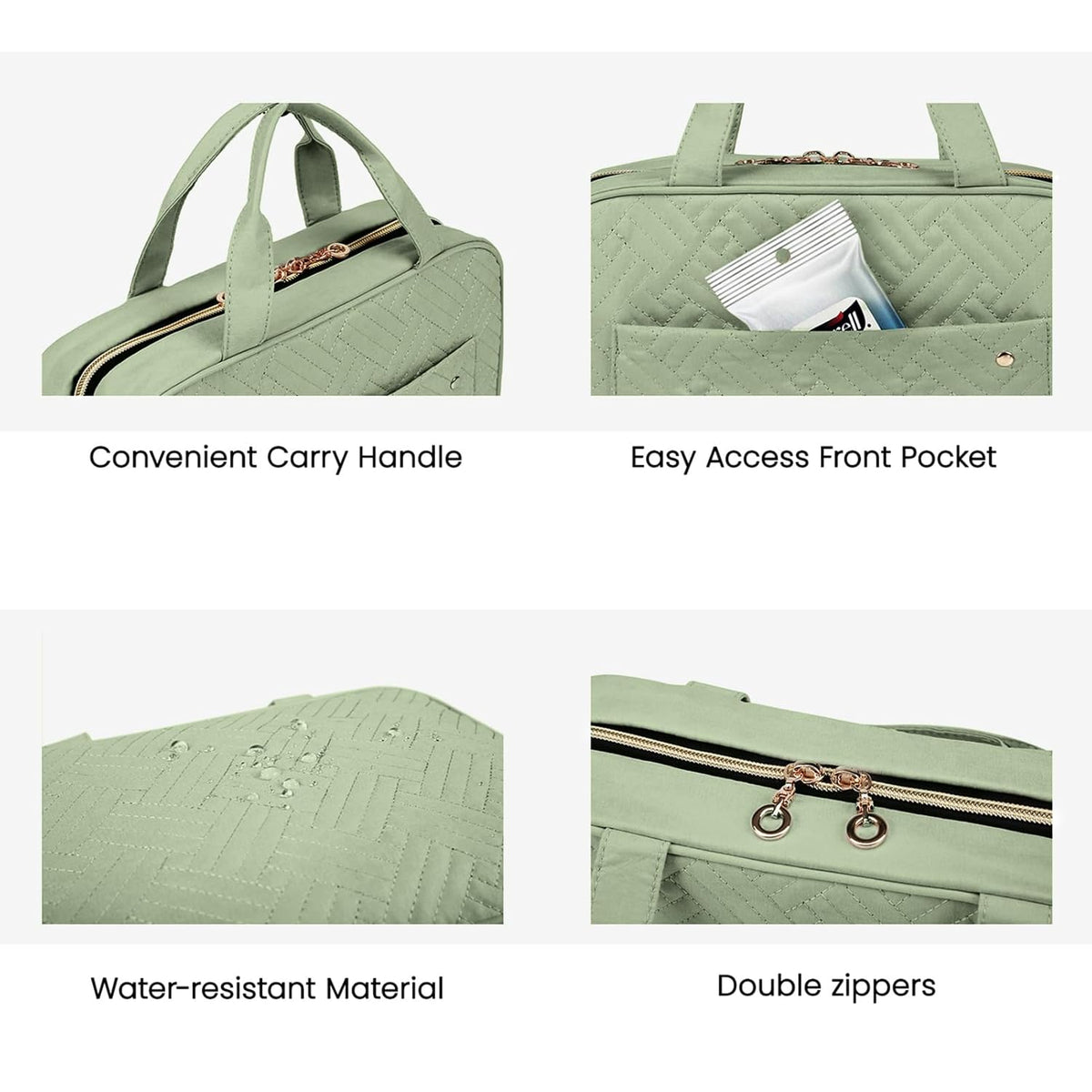Toiletry Bag Travel Bag with Hanging Hook, Water-resistant Makeup Cosmetic Bag Travel Organizer for Accessories, Shampoo, Full-size Container, Toiletries (Baby Pink, Medium)