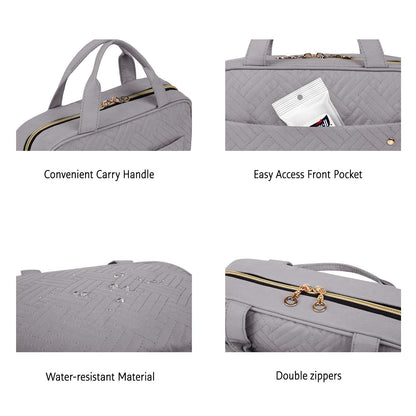 Toiletry Bag Travel Bag with Hanging Hook, Water-resistant Makeup Cosmetic Bag Travel Organizer for Accessories, Shampoo, Full-size Container, Toiletries (Baby Pink, Medium)