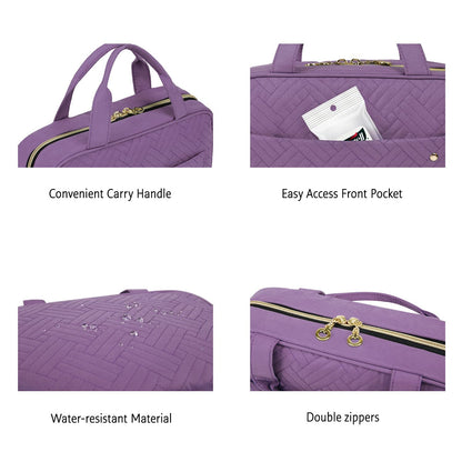 Toiletry Bag Travel Bag with Hanging Hook, Water-resistant Makeup Cosmetic Bag Travel Organizer for Accessories, Shampoo, Full-size Container, Toiletries (Baby Pink, Medium)