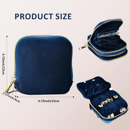 Travel Jewelry Case,Portable Jewelry Organizer Pouch with Soft Velvet,13-Pocket for Necklaces, Bracelets, Earrings & Rings,Mini Jewelry Bag with Smooth Double Metal Zipper,Gifts for Women,Purple