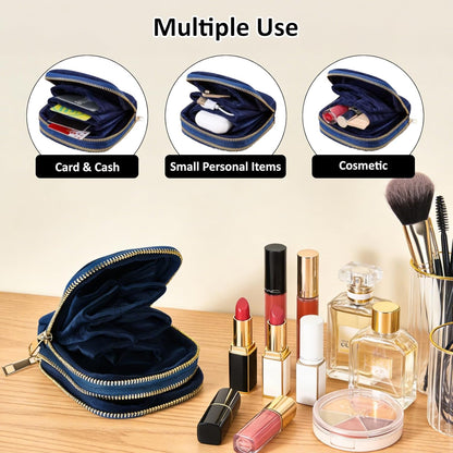 Travel Jewelry Case,Portable Jewelry Organizer Pouch with Soft Velvet,13-Pocket for Necklaces, Bracelets, Earrings & Rings,Mini Jewelry Bag with Smooth Double Metal Zipper,Gifts for Women,Purple