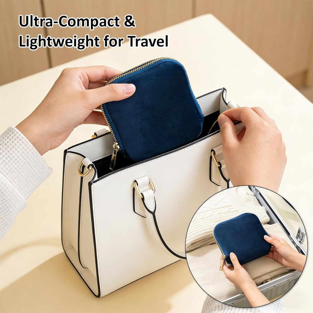 Travel Jewelry Case,Portable Jewelry Organizer Pouch with Soft Velvet,13-Pocket for Necklaces, Bracelets, Earrings & Rings,Mini Jewelry Bag with Smooth Double Metal Zipper,Gifts for Women,Purple