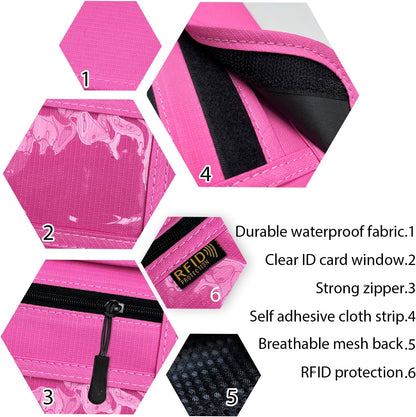 RFID Blocking Travel Neck Wallet Pouch and Passport Holder, Travel Neck Pouch Passport Holder for Women & Men - Red