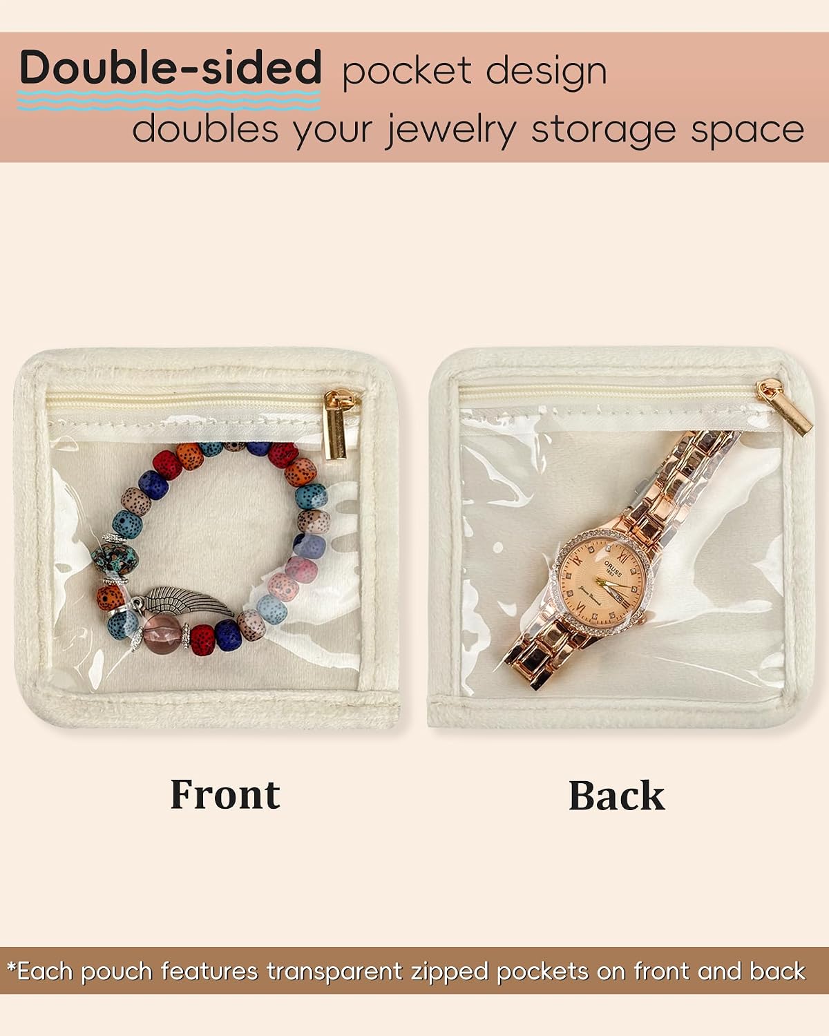 Travel Jewelry Organizer, PU Leather Small Hard-shell Jewelry Box with 6 Velvet Pouches for Earrings Rings Necklace Bracelet Watch, Compact Jewelry Travel Case for Women Gift