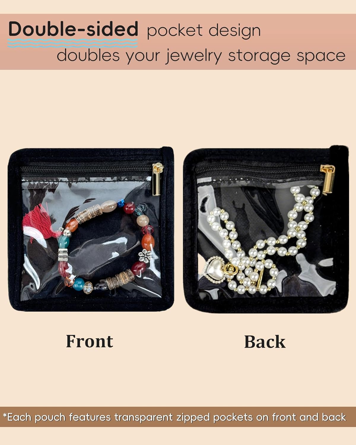 Travel Jewelry Organizer, PU Leather Small Hard-shell Jewelry Box with 6 Velvet Pouches for Earrings Rings Necklace Bracelet Watch, Compact Jewelry Travel Case for Women Gift