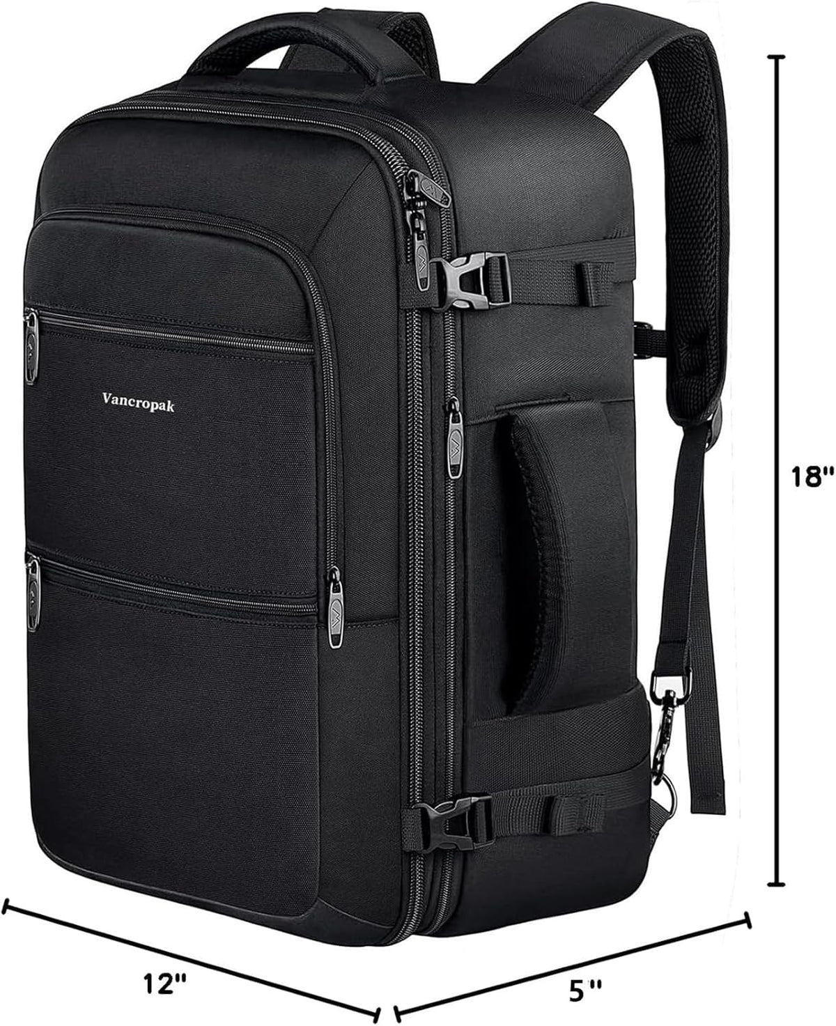 Carry On Backpack 40L Expandable Travel Backpack Luggage Suitcase | Flight Approved Extra Large Travel Bag, Business Weekender Daypack for Business Trips, College, Weekend Travel, and Daily Use
