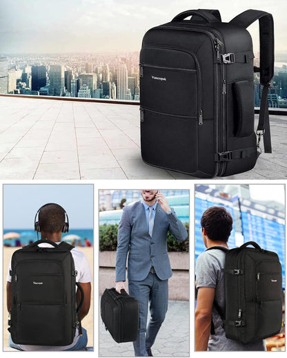 Carry On Backpack 40L Expandable Travel Backpack Luggage Suitcase | Flight Approved Extra Large Travel Bag, Business Weekender Daypack for Business Trips, College, Weekend Travel, and Daily Use