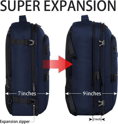 Carry On Backpack 40L Expandable Travel Backpack Luggage Suitcase | Flight Approved Extra Large Travel Bag, Business Weekender Daypack for Business Trips, College, Weekend Travel, and Daily Use