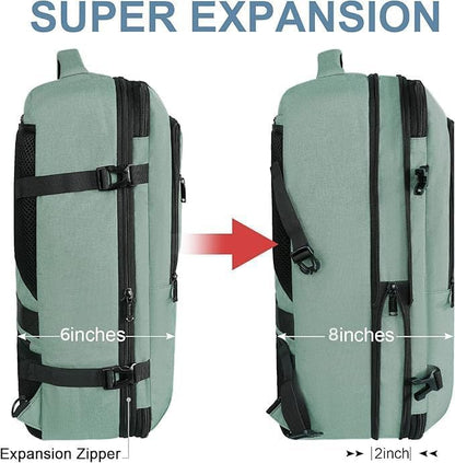 Carry On Backpack 40L Expandable Travel Backpack Luggage Suitcase | Flight Approved Extra Large Travel Bag, Business Weekender Daypack for Business Trips, College, Weekend Travel, and Daily Use