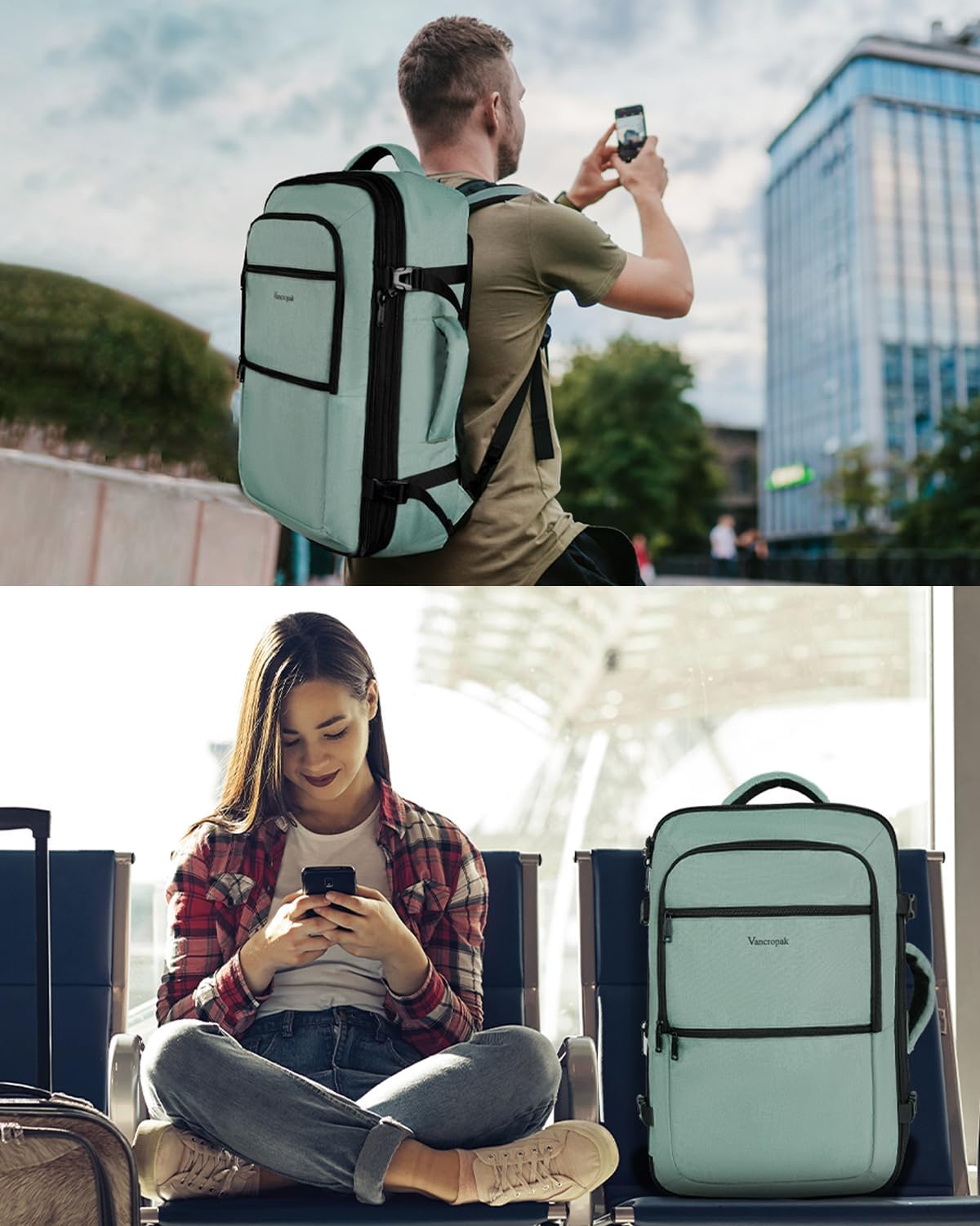 Carry On Backpack 40L Expandable Travel Backpack Luggage Suitcase | Flight Approved Extra Large Travel Bag, Business Weekender Daypack for Business Trips, College, Weekend Travel, and Daily Use