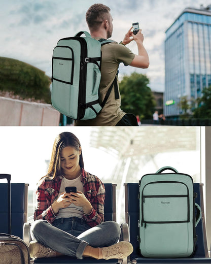 Carry On Backpack 40L Expandable Travel Backpack Luggage Suitcase | Flight Approved Extra Large Travel Bag, Business Weekender Daypack for Business Trips, College, Weekend Travel, and Daily Use