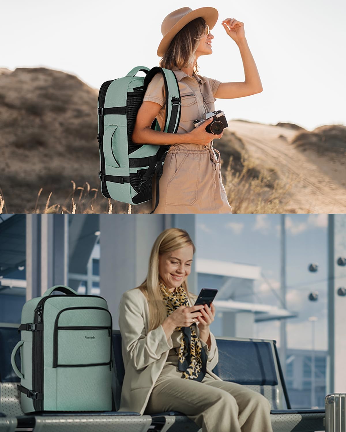Carry On Backpack 40L Expandable Travel Backpack Luggage Suitcase | Flight Approved Extra Large Travel Bag, Business Weekender Daypack for Business Trips, College, Weekend Travel, and Daily Use