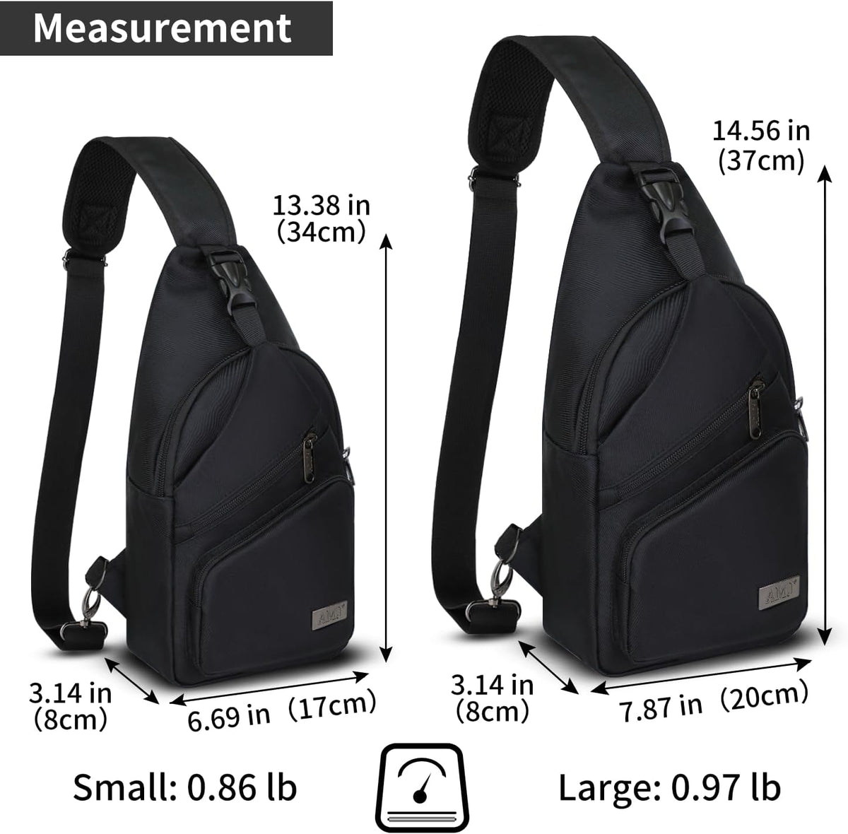 Crossbody Sling Bag Men Women, Casual Shoulder Backpack, Chest Daypack Satchel for Hiking Travel
