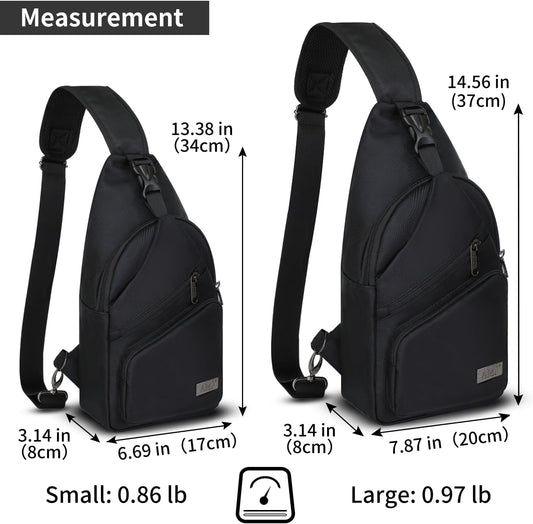 Crossbody Sling Bag Men Women, Casual Shoulder Backpack, Chest Daypack Satchel for Hiking Travel