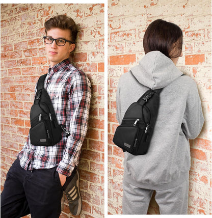 Crossbody Sling Bag Men Women, Casual Shoulder Backpack, Chest Daypack Satchel for Hiking Travel