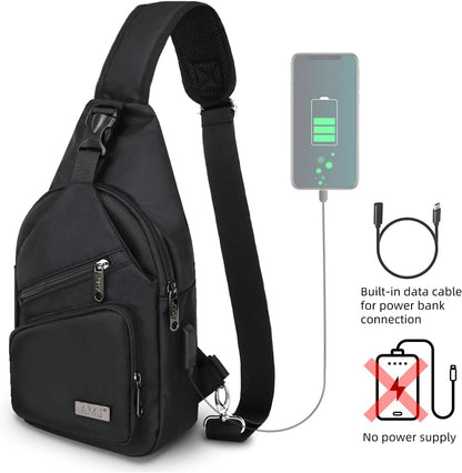 Crossbody Sling Bag Men Women, Casual Shoulder Backpack, Chest Daypack Satchel for Hiking Travel