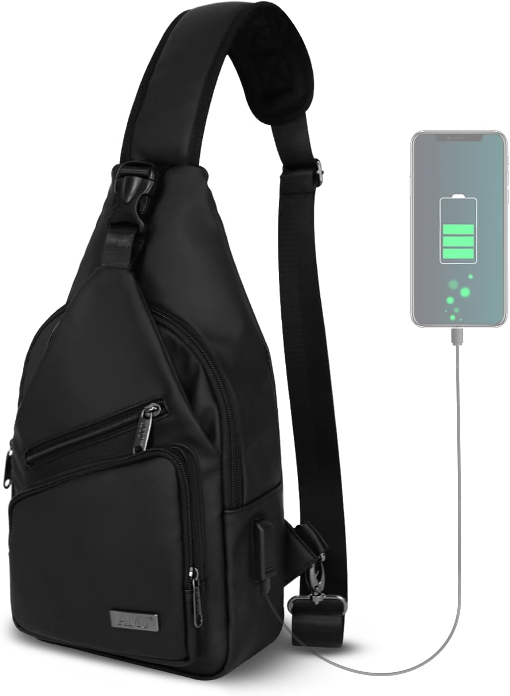 Crossbody Sling Bag Men Women, Casual Shoulder Backpack, Chest Daypack Satchel for Hiking Travel
