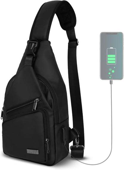 Crossbody Sling Bag Men Women, Casual Shoulder Backpack, Chest Daypack Satchel for Hiking Travel