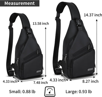 Crossbody Sling Bag Men Women, Casual Shoulder Backpack, Chest Daypack Satchel for Hiking Travel