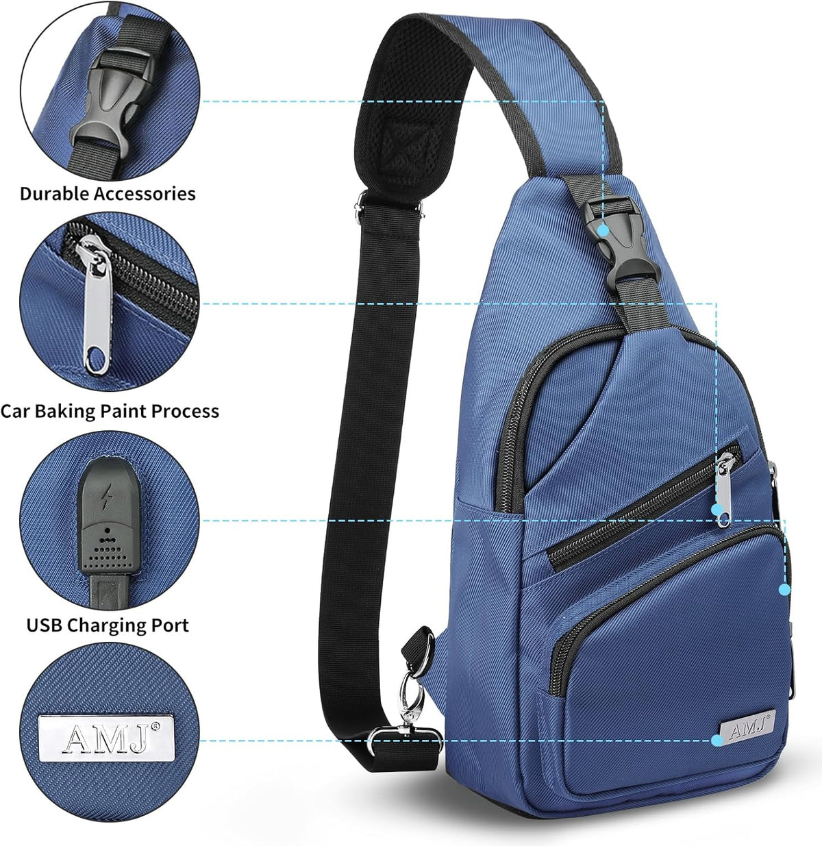 Crossbody Sling Bag Men Women, Casual Shoulder Backpack, Chest Daypack Satchel for Hiking Travel