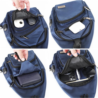 Crossbody Sling Bag Men Women, Casual Shoulder Backpack, Chest Daypack Satchel for Hiking Travel